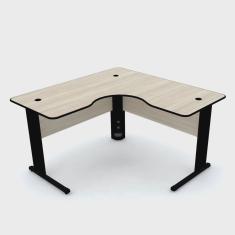 Mesa em L p/ escritório 130X130 pandin maxxi - nogueira/preto