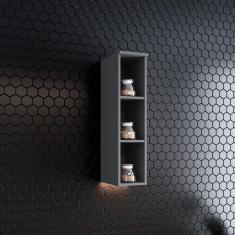 Armário Aéreo Nicho De Cozinha 20 Cm Amy Casa 812 Cinza