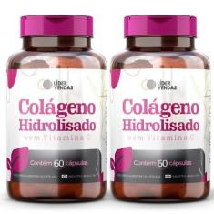 Colágeno Hidrolisado c/ vitamina c - 60 cáps kit com 2 potes - LIDER V
