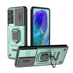 SORAKA Capa para Samsung Galaxy M55 5G com suporte e tampa deslizante para câmera Capa Samsung Galaxy M55 5G com placa de metal para suporte magnético para carro Capa de camada dupla em PC e TPU