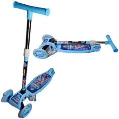 Patinete com 3 Rodinhas em gel com Led Infantil Criança Menina com Gui
