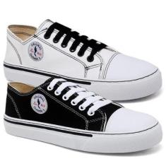 Kit 2 Pares Tênis Casual Feminino Liso Sola Reta Conforto-Feminino