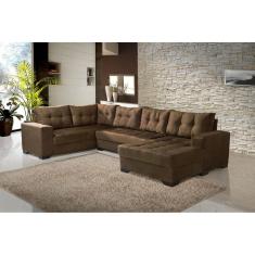 Sofá de Canto com Chaise Bia Império Estofados