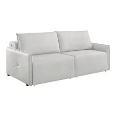 Sofá 3 Lugares Retrátil Urban com USB Linho Cinza 200 cm