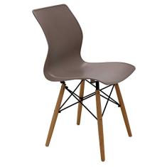 Cadeira Tramontina Maja Unicolor 3D em Polipropileno Camurça com Base em Madeira Faia