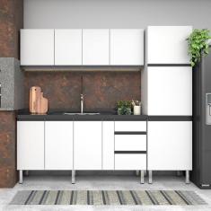 Armário Aéreo de Cozinha em Aço 180cm 3 Portas Gaia Cozimax Branco