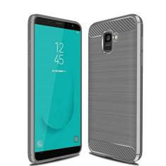 Capa para Samsung Galaxy J6 2018, capa de material de fibra de carbono, suave antiderrapante, macia, anti-impressões digitais, capa totalmente protetora para Samsung Galaxy J6 2018