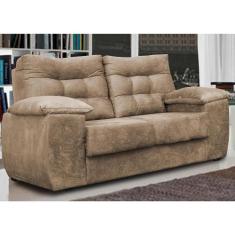 Sofá Luxemburgo 2 Lugares 1,52m Tecido Suede Castor - CAMA INBOX REQ