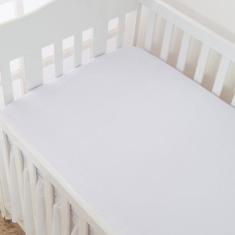 Lençol de Berço 100% Algodão Malha - Miguel Baby, Branco