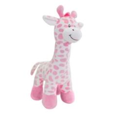 Girafinha Rosa De Pelúcia Para Bebê - Buba