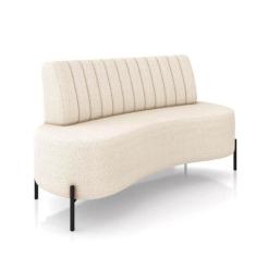 Sofá 2 Lugares Living 160cm Pé Ferro Pto Maraú Bouclê Bege K01 - D'ros