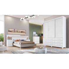 Guarda Roupa Solteiro 3 Portas 9 Gavetas - Capri-Branco - Móveis Novo 