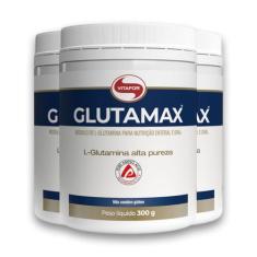 Kit 3 Glutamax Vitafor Glutamina 300g