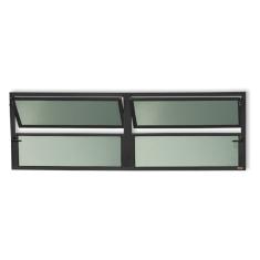 Janela De Aluminio Basculante 2 Seções Plus Vidro Boreal 40cm X 120cm Brimak Preto