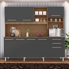 Armário De Cozinha De Pé Montana Grafite Noronha Madine