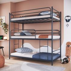 Treliche De Solteiro Em Ferro Jack Cinza