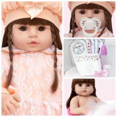 Boneca Reborn Barata Princesa Com Enxoval Baby 13 Acessórios - Cegonha