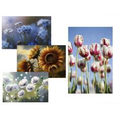 Kit 4 Quebra-cabeças Atividades para Mente As Flores 60 peças - Rei Do