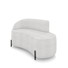 Sofá 2 Lugares Orgânico 140cm Pé Ferro Preto Morgan Bouclê Cinza D03 - D'Rossi