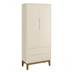 Guarda-roupa Retrô 2 Portas Classic New Areia Fosco Com Madeira - Reller