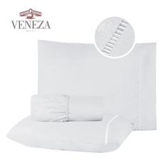 Jogo de Lençol Casal Padrão 3 Peças MicroPercal 400 Fios Ponto Palito 