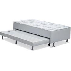 Cama Box Conjugado Solteiro Cama Auxiliar (88x188x37) - Ortobom Branco
