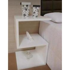 Mesa de Cabeceira Em S Branco Tx 60X25X25 - Monta Lar, Branco