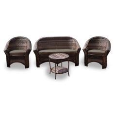 Conjunto de Sofá Fibra Sintética Bali - 1 Sofá 2L + 2 Poltronas + 1 Me