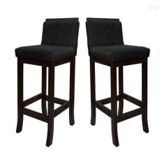 Kit 2 Banquetas Média para Ilha de Cozinha Nice Madeira Maciça Matelas