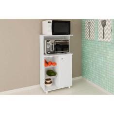 Balcão Fruteira Cozinha   BF-3207 c/ 1 Porta 2 Cestos e 1 Nicho Branco