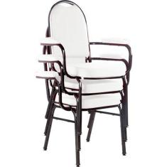 Kit com 3 Cadeiras para Auditório Linha Hotel Branco