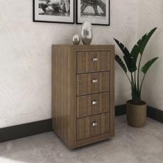 Gaveteiro 4 Gavetas me 4133 Tecno Mobili Nogal