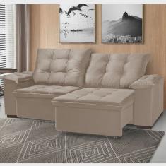 Sofá Retrátil e Reclinável 3 Lugares 200cm Cianita Nabas Estofados