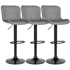 Banqueta Alta Giratória Com Encosto Cozinha Bar Kit 03 Un prime.office