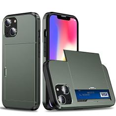 SORAKA Capa para iPhone 13 Mini com porta-cartões Capa para carteira Capa blindada para iPhone 13 Mini Capa para PC TPU de camada dupla Capa à prova de choque