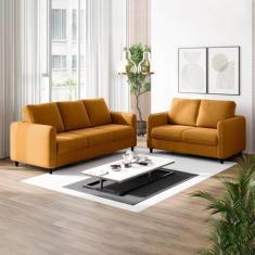 Conjunto Sofá com 2 e 3 Lugares em Veludo CabeCasa MadeiraOriginals - 