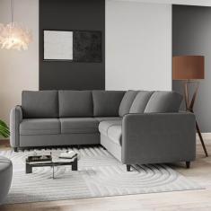 Sofá de Canto Orquídea 5 Lugares em Veludo CabeCasa MadeiraOriginals -