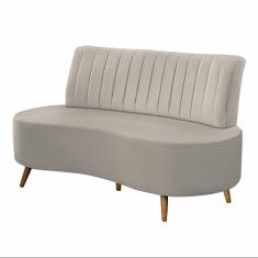 Sofá Decorativo 1,35M 2 Lugares Katara Veludo Bege - Gran Belo