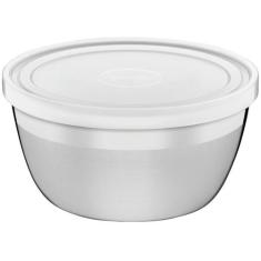 Pote Redondo Tramontina Freezinox em Aço Inox com Tampa Plástica 9 cm 