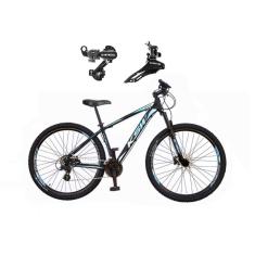 Bicicleta Aro 29 Ksw Xlt Alumínio 21v Freios Hidráulicos Câmbios Shimano Garfo Suspensão - Preto/Azul