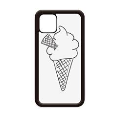 Black Line Cream Soft Cones Sorvete para iPhone 11 Pro Max Capa para Apple Mobile Case