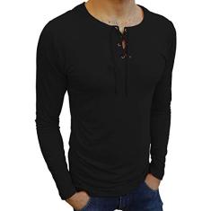 Camiseta Bata Básica Manga Longa cor:preto;tamanho:g