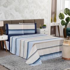 Jogo de Lençol King 4 Peças Estampado Urbe 200 Fios Floral Casa Dona