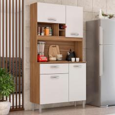 Armário Cozinha Compacta 4 Portas 1 Gaveta 3 Nichos Malta