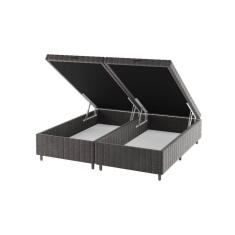 Base Box Baú Queen Ibiza 35cm 1,98m 1,58m Grafite