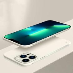 Capa de telefone rígida ultrafina sem moldura para PC à prova de choque para iPhone 14 13 12 Mini 11 Pro Max X XR XS SE 2022 7 8 Plus Capa traseira fina, branca, para iPhone 14