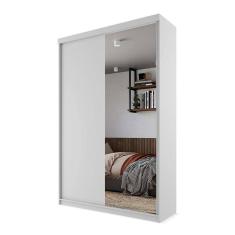 guarda-roupa solteiro com 1 espelho geneve 2 pt 2 gv branco