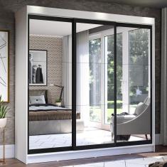 Guarda Roupa Casal Istambul 3 Portas com Espelho Madesa