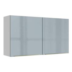 Armário Aéreo Madesa Lux 120cm 2 Portas Branco Cinza