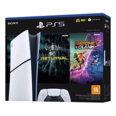 Console Playstation 5 Digital Slim Branco 1tb Returnal E Ratchet E Clank Controle Sem Fio Dualsense Branco ps5 slim